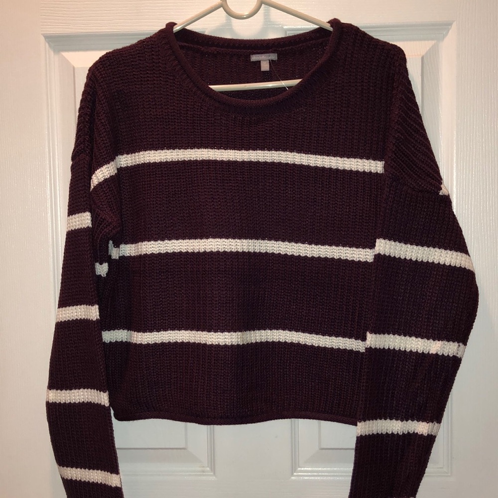 Charlotte Russe Maroon Striped Sweater